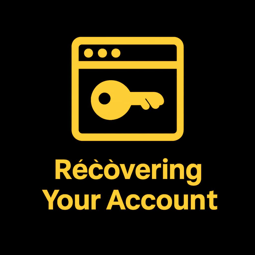 Icon representing Bswin account recovery guidance.