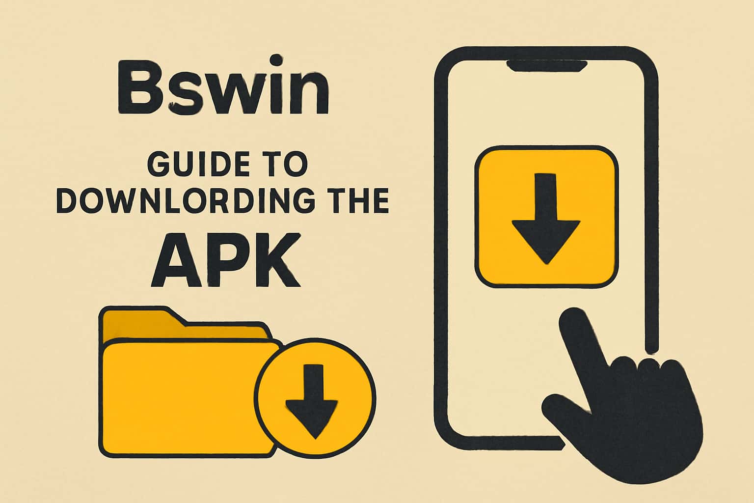 An informative illustration about downloading the Bswin APK.