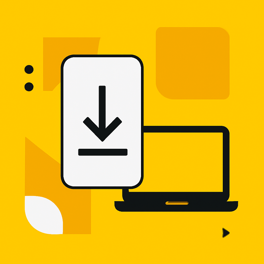 An educational diagram detailing the installation steps for the Bswin app.