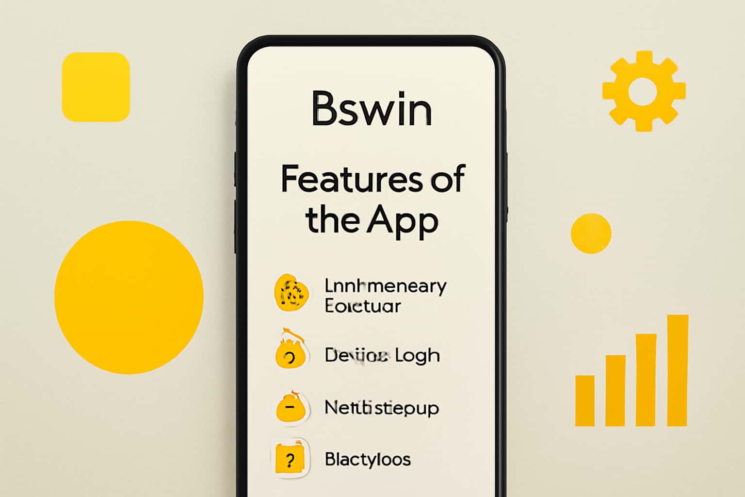 An informational visual representation highlighting the features of the Bswin App.
