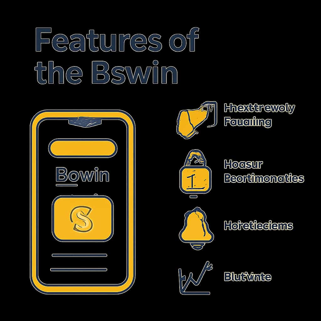 An educational diagram on the functionalities of the Bswin App.