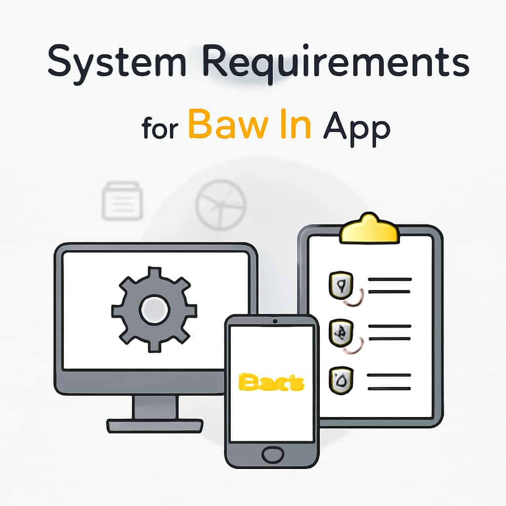 An educational diagram about the Bswin App system requirements.
