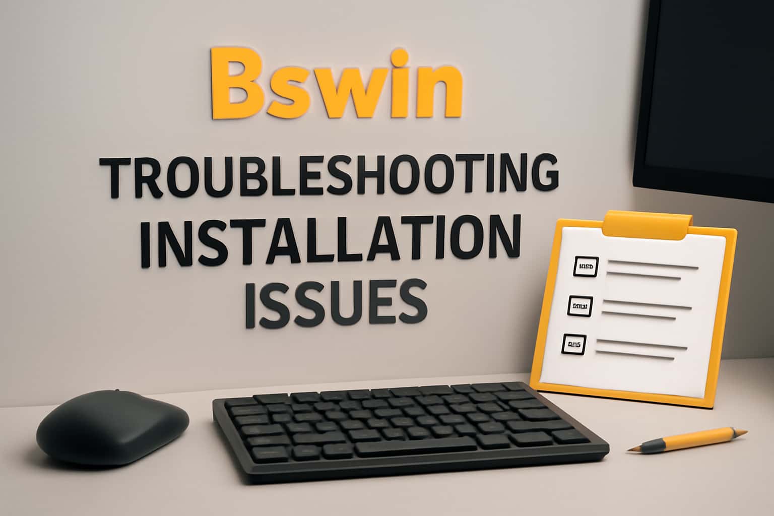 A professional conceptual image illustrating troubleshooting tips for Bswin installation issues.