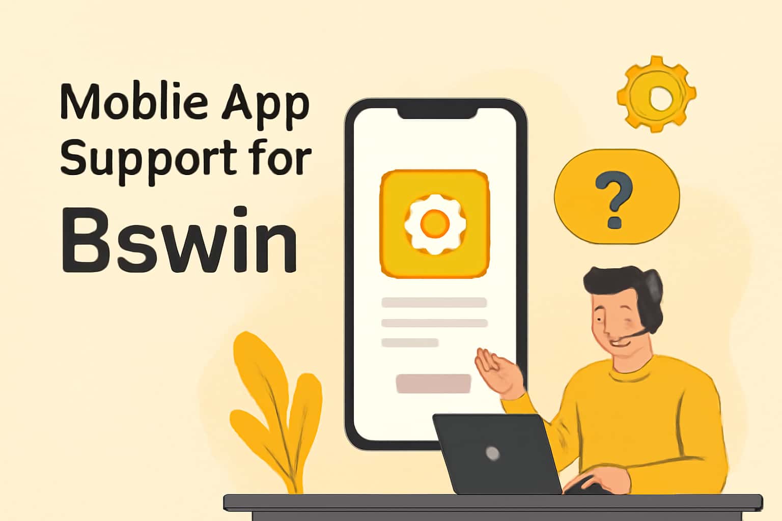 An informative graphic showcasing the Mobile App Support for Bswin.