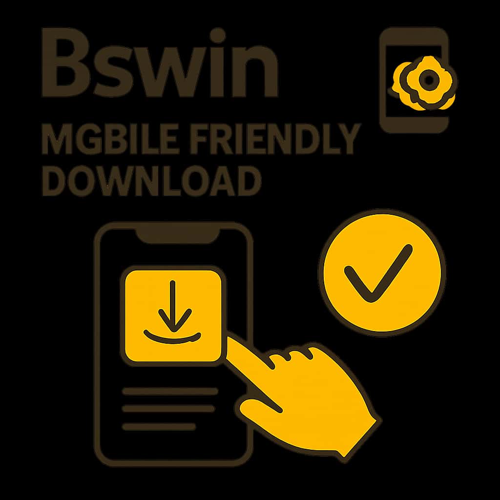 An educational diagram detailing the installation steps for the Bswin app.