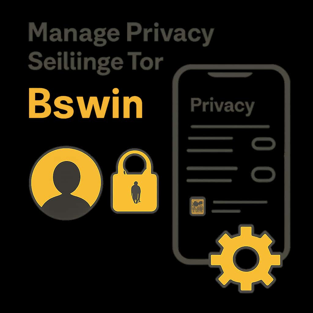 Diagram illustrating privacy settings for the Bswin app.