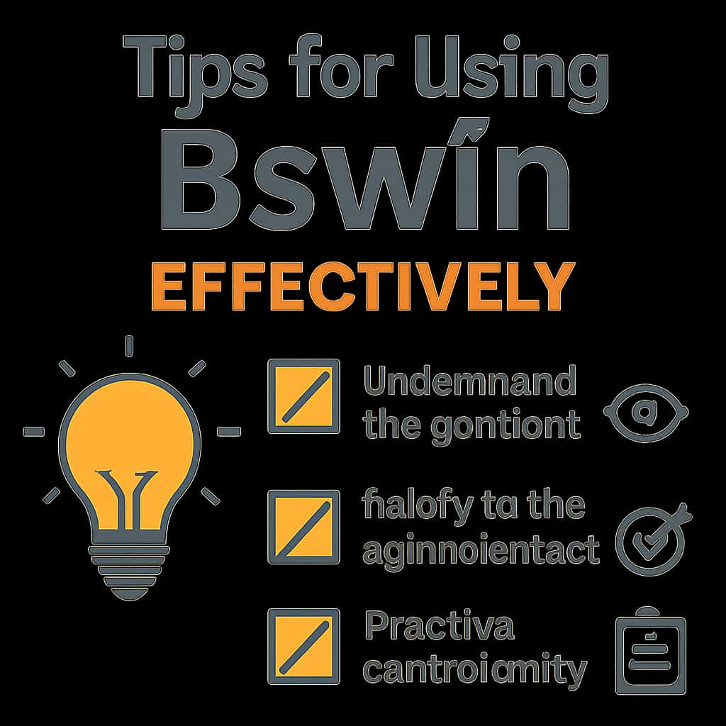 Diagrams illustrating effective usage of Bswin.