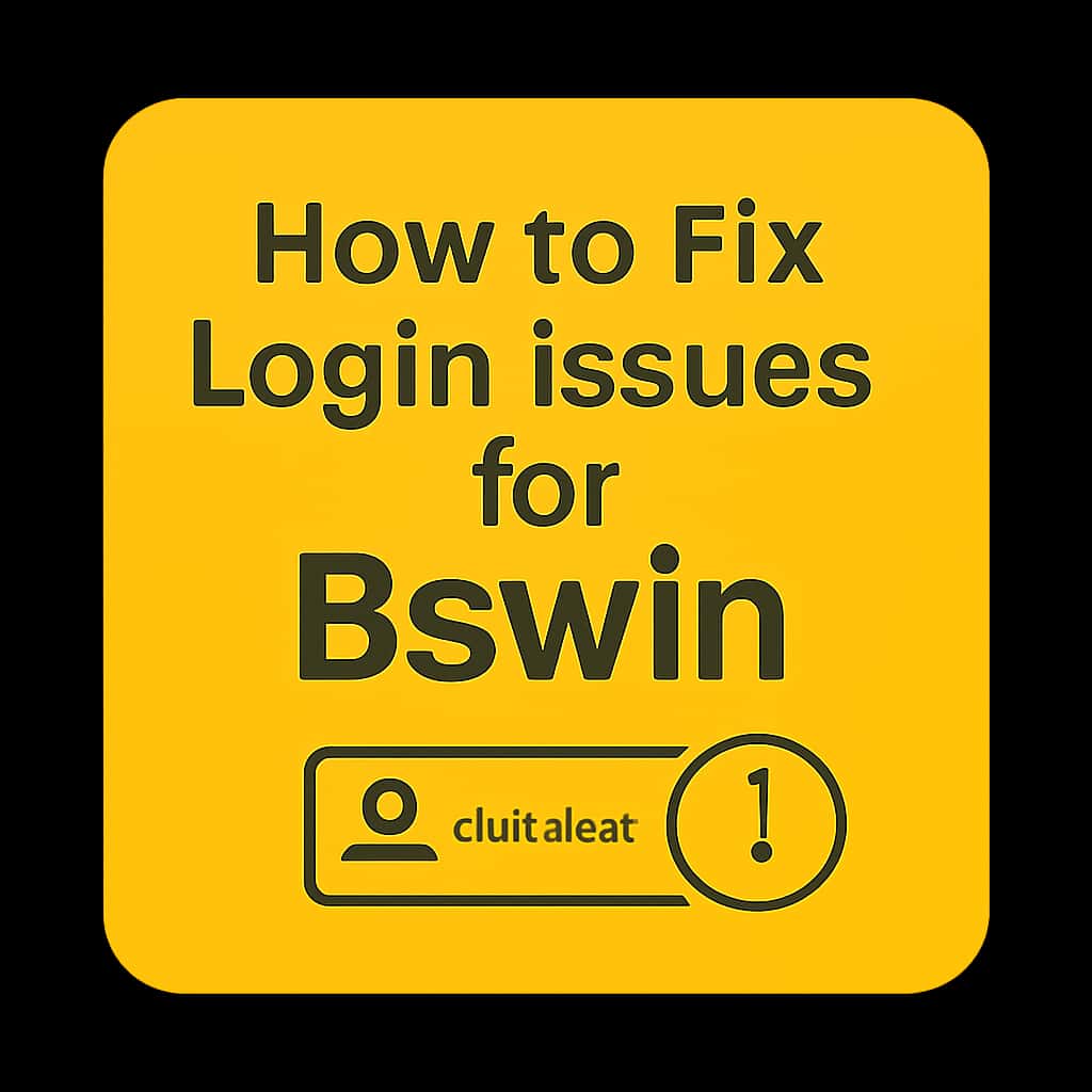 Icon representing support for login issues in the Bswin app, featuring the text 'Bswin'.